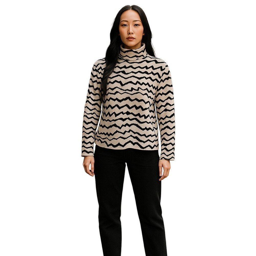 Lita by Ciara Merino Wool Sweater Pullover Mock Neck Long Women's Large